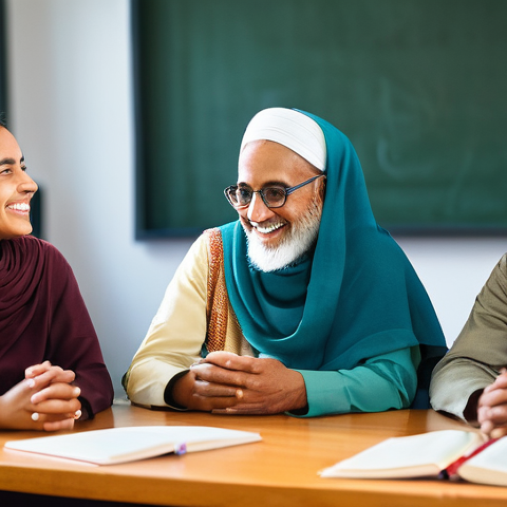 기독교와 세계 평화 - **Interfaith Dialogue and Shared Humanity:** A diverse group of adult individuals, approximately fiv...