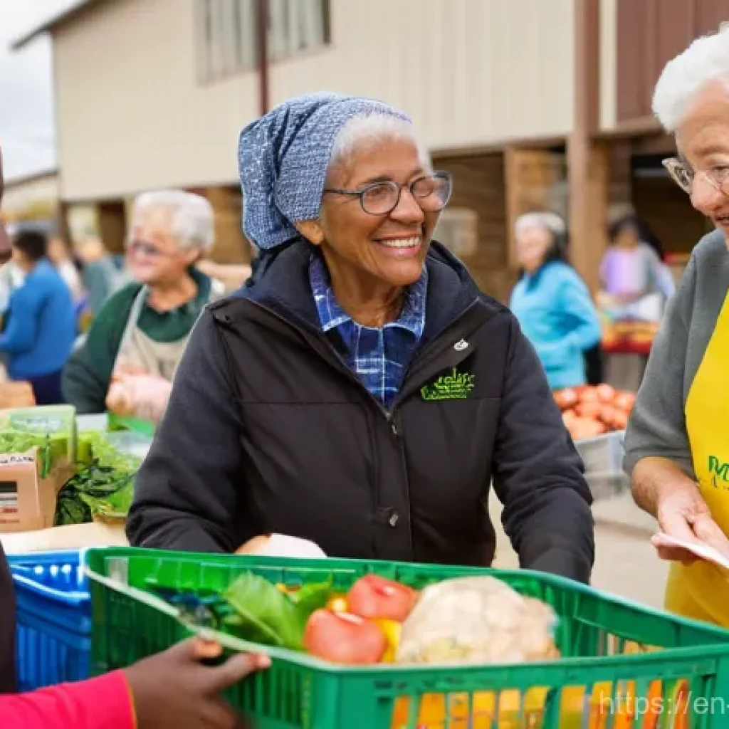 기독교 봉사활동 사례 - **Image Prompt: Community Food Distribution with Compassionate Volunteers**
* **Description:**...