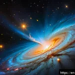 기독교와 우주론 - A majestic cosmic scene illustrating the Big Bang as a radiant explosion of vibrant colors&mdash;fiery ora...